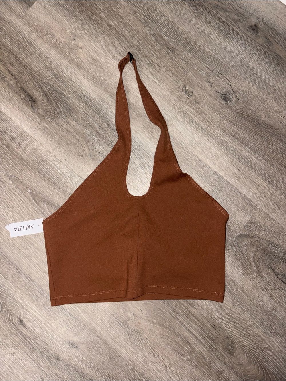 Aritzia • Brown Halter Crop TankTop (NWT)